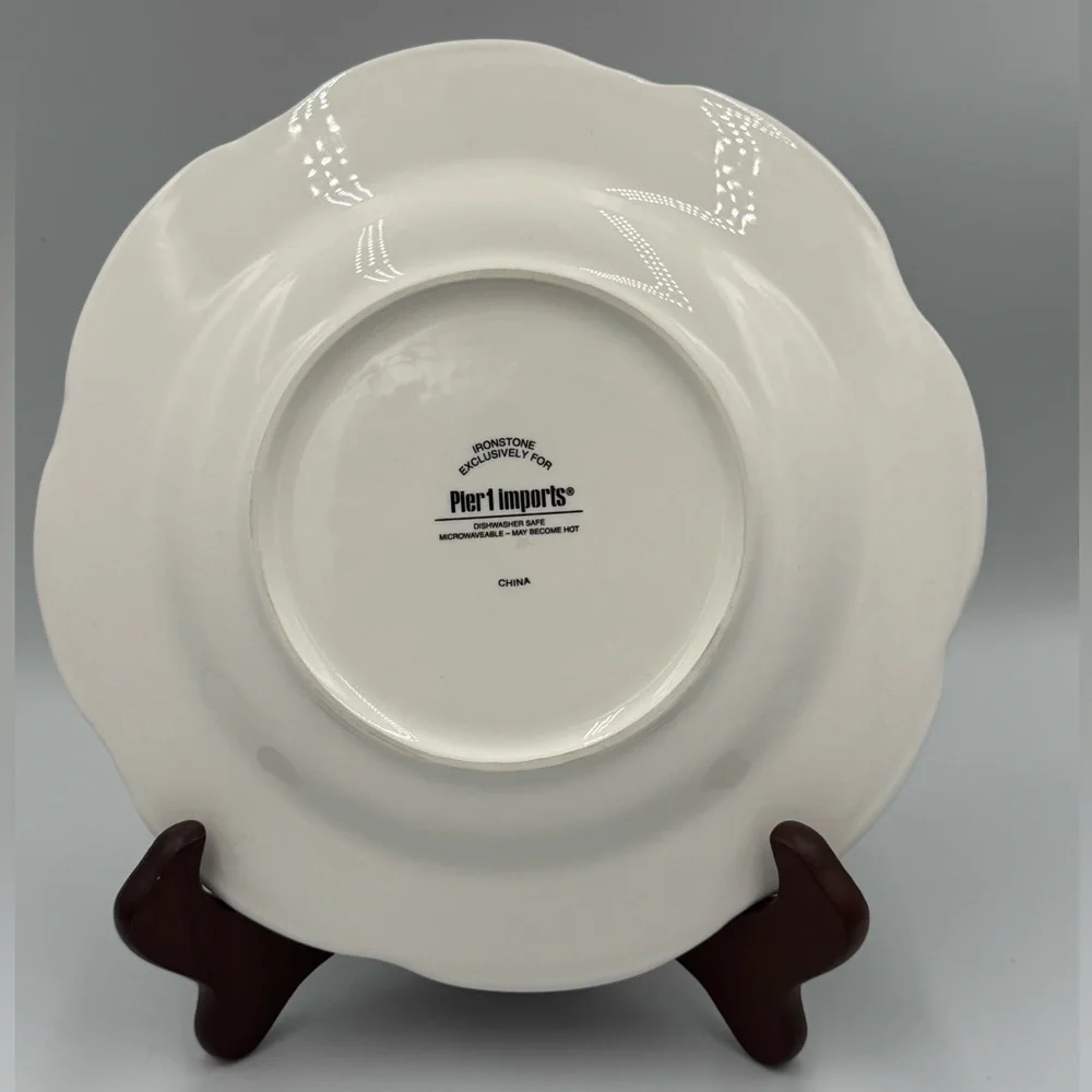 Pier 1 “Christmas Stripe” Ironstone Salad Plate